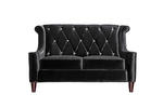 Barrister Loveseat (Black Velvet & Crystal) - [LC8442BLACK] 1