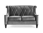 Barrister Loveseat (Gray Velvet With Black Piping) - [LC8442GRAY] 1