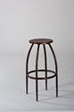 Bowen Backless Adjustable Bar Stool (Dark Grey & Walnut Finish)
