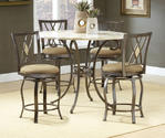 Brookside Counter Height Dining Set with Diamond Back Stools (Brown Powder Coat Finish)