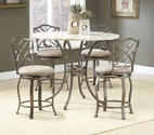 Brookside Counter Height Dining Set with Hanover Stools (Brown Powder Coat Finish)