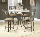 Brookside Counter Height Dining Set with Oval Back Stools (Brown Powder Coat Finish)