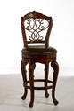 Burrell Swivel Bar Stool (Brown Cherry & Leather Finish)