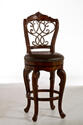 Burrell Swivel Counter Stool (Brown Cherry & Leather Finish)