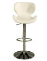Cagliari Hydraulic Bar Stool (Chrome & Ivory Finish)