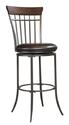 Cameron Swivel Counter Stool with Vertical Spindle Back (Chestnut Brown Finish)