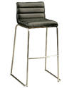 Dominica Counter Stool (Stainless Steel, Walnut Veneer & Black Finish)