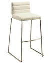 Dominica Counter Stool (Stainless Steel, White Veneer & Ivory Finish)