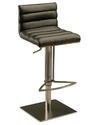 Dubai Hydraulic Bar Stool (Stainless Steel, Walnut Veneer & Black Finish)