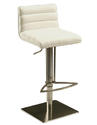 Dubai Hydraulic Bar Stool (Stainless Steel, White Veneer & Ivory Finish)
