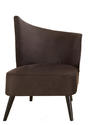 Elegant Accent Chair with Right-Flared Back (Black Microfiber)