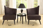 Elegant Accent Chair with Right-Flared Back (Black Microfiber) - [LC2132MFBLRI] 1