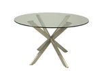 Eritrea Dining Table (Stainless Steel & Glass Finish)