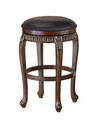 Fleur De Lis Swivel Backless Counter Stool (Distressed Cherry with Copper Highlights Finish)