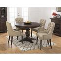 Geneva Hills Round to Oval 5 Piece Dining Set with Upholstered Side Chairs