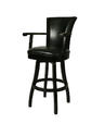 Glenwood Swivel Counter Stool with Arms (Feher Black & Black Finish)