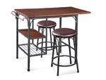 High Rise Bistro Table Set (Dark Tobacco & Pewter Finish)