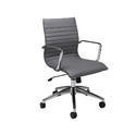 Janette Office Chair (Chrome, Aluminum & Grey Finish)