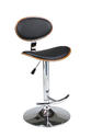 Joffrey Hydraulic Lift Bar Stool (Chrome, Black & Walnut Finish)