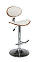 Joffrey Hydraulic Lift Bar Stool (Chrome, Ivory & Walnut Finish)