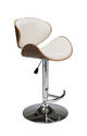 Jordana Hydraulic Lift Bar Stool (Chrome, Walnut & Ivory Finish)
