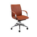 Josephina Office Chair (Chrome, Aluminum & Brown Finish)