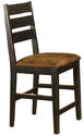 Killarney Ladderback Counter Stool - Set of 2 (Black & Antique Brown)