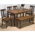 Kura Espresso and Canyon Gold Two-Tone Rectangular 7 Piece Dining Set