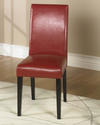 Leather Side Chair - Set of 2 (Red Leather)