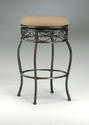 Lincoln Backless Bar Stool in Black Gold & Beige