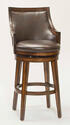 Lyman Square Back Swivel Counter Stool in Rustic Oak and Brown Vinyl