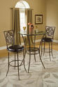 Marsala Bar Height Bistro Dining Three Piece Set (Gray & Rust Highlights)