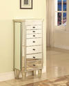 Mirrored Jewelry Armoire with Silver Wood (Mirrored & Silver)