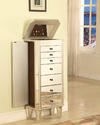 Mirrored Jewelry Armoire with Silver Wood (Mirrored & Silver) - [233-314] 1