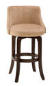 Napa Valley Swivel Barstool Textured Khaki Fabric (Dark Brown Cherry Finish)