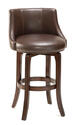 Napa Valley Swivel Counter Stool Brown Leather (Dark Brown Cherry Finish)
