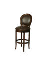 Naples Bay Swivel Bar Stool (Distressed Cherry & Leather Ridge Finish)