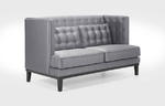 Noho Loveseat (Silver Satin Fabric)