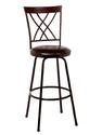 Northland Swivel Counter & Bar Stool with Nested Legs (Brown & Cherry Finished Top Rail with Brown Upholstery)