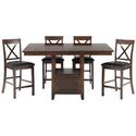 Olsen Oak Casual Counter Height Rectangle 5 Piece Dining Set