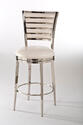 Rouen Swivel Bar Stool (Shiny Nickel & Ivory Finish)