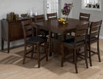 Taylor Brown Cherry Double Header Storage Counter 7 Piece Dining Set