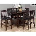Tessa Chianti Casual Square Counter Height 7 Piece Dining Set