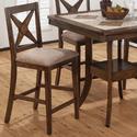 Tucson Brown Counter Height X-Back Stool - Set of 2