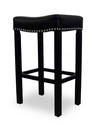 Tudor Barstool (Black Bonded Leather & Chrome Nail)