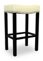 Tudor Barstool (Cream Bonded Leather & Chrome Nail)