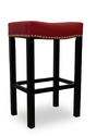 Tudor Counter Stool (Red Bonded Leather & Chrome Nail)