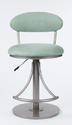 Venus Swivel Stool (Atmosphere Suede & Champagne Metallic Powder Coat Finish)