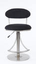 Venus Swivel Stool (Black Suede & Champagne Metallic Powder Coat Finish)