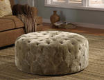 Victoria Round Ottoman (Moss Green)